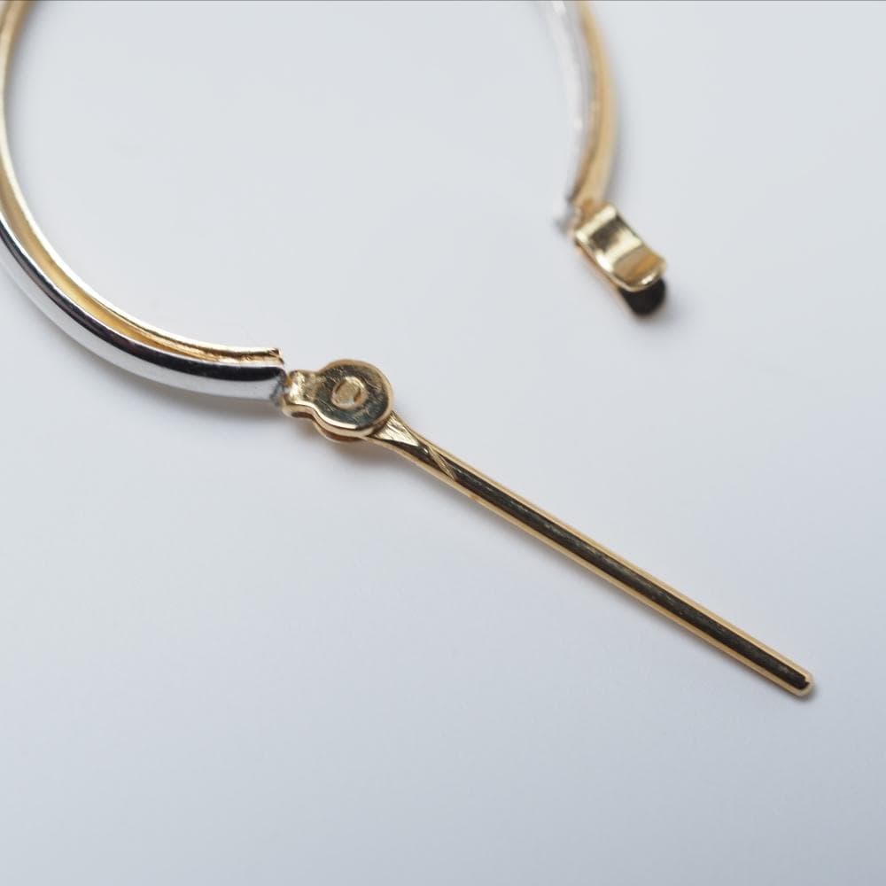 片耳 K18 フープ ピアス クロッシング 18金 ゴールド