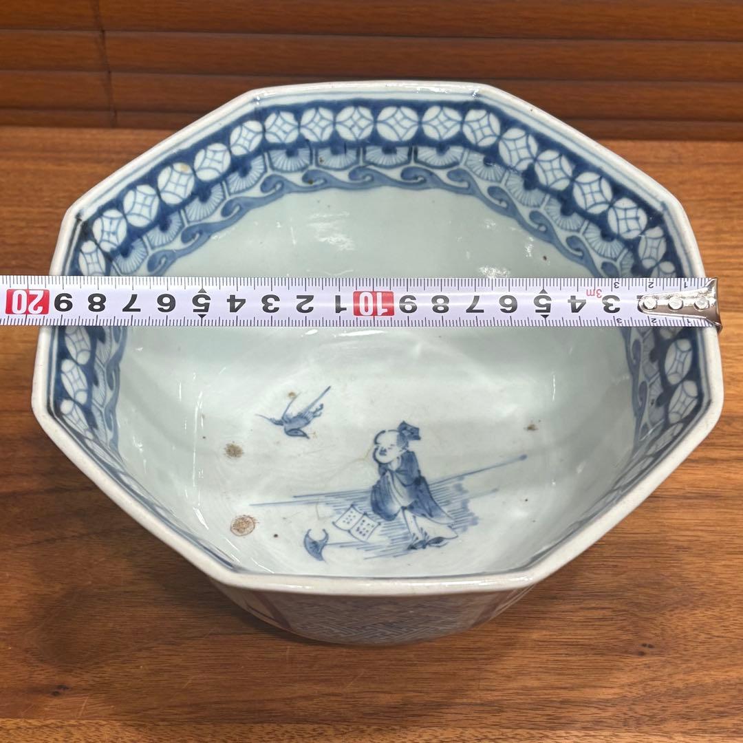 江戸時代　古伊万里　染付八面鉢