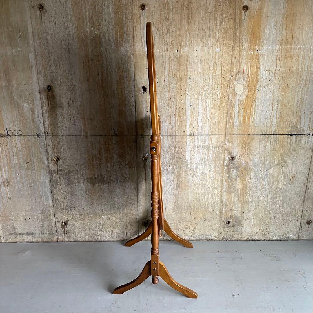 オーバル型　スタンドミラー　クラシックカントリー　楕円　レトロ