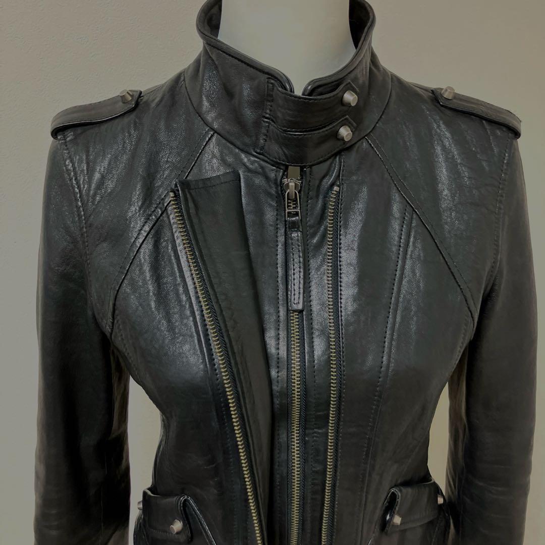 goa ゴア　レザー　レザージャケット　ライダース　秋　黒　ブラック　羊革　革