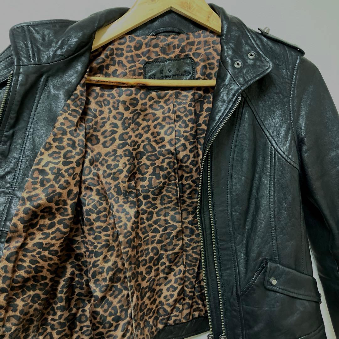 goa ゴア　レザー　レザージャケット　ライダース　秋　黒　ブラック　羊革　革