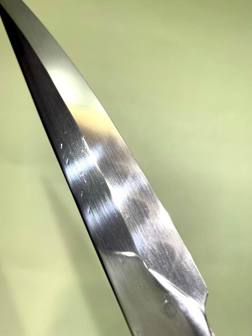 行秀　本焼　柳刃包丁　刃渡り16.5cm　波紋でています。