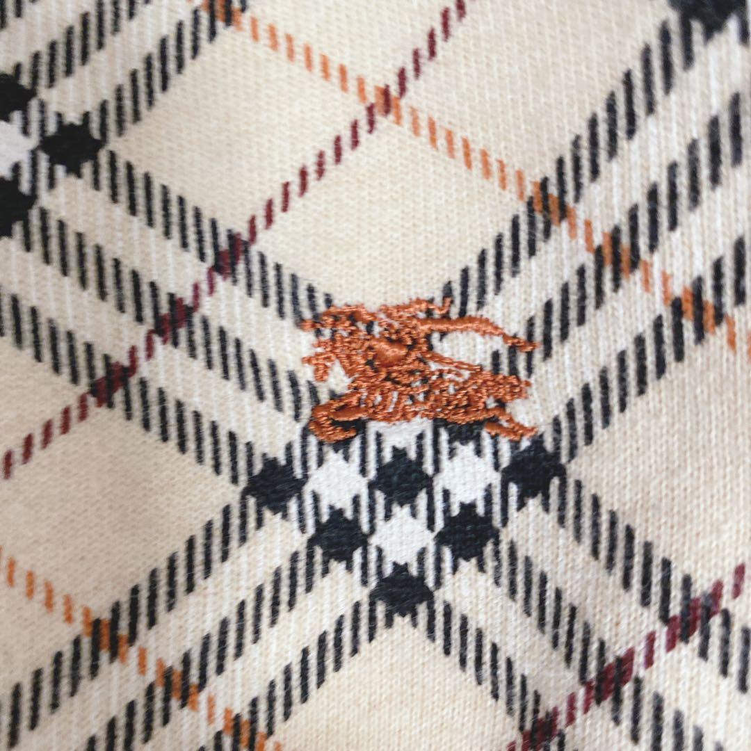 美品 バーバリーブルーレーベル ノバチェック柄 トレーナー トップス ベージュ