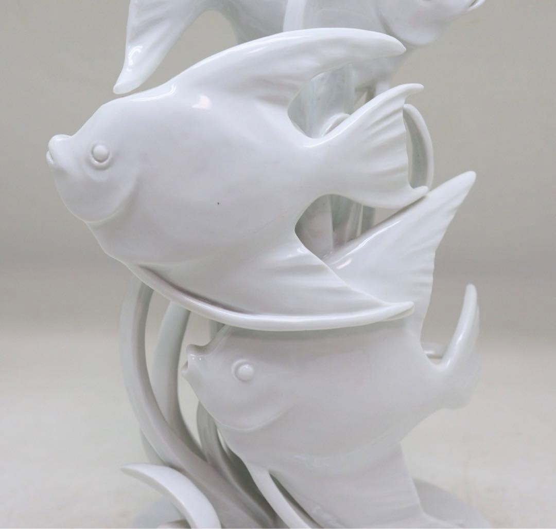 マイセン　MEISSEN エンゼルフィッシュ　フィギュリン　陶器置物　白磁　魚
