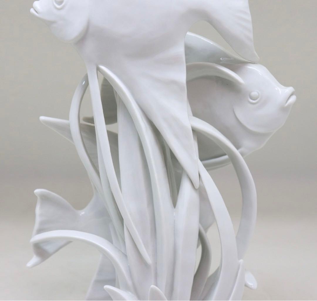 マイセン　MEISSEN エンゼルフィッシュ　フィギュリン　陶器置物　白磁　魚