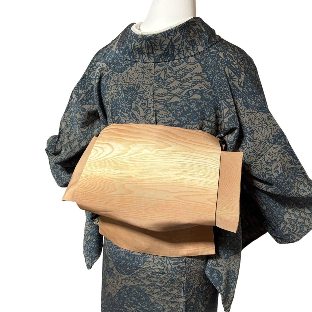 r*e様 美品　袷　正絹　型染め　縮緬　小紋　フルセット　作家塩瀬　粋　大人着物