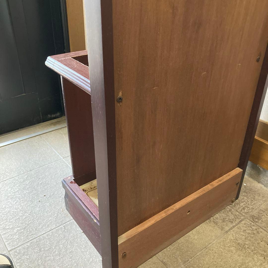 木製傘立て ミラー付き 昭和レトロ