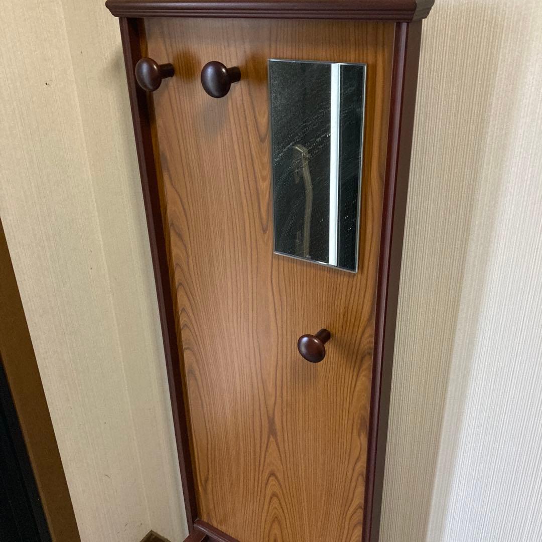 木製傘立て ミラー付き 昭和レトロ