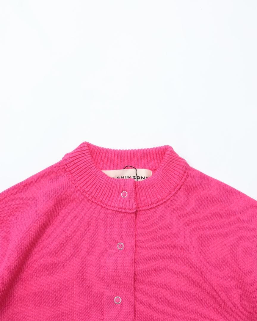 シンゾーン　COTTON LONG RIB CARDIGAN PINK
