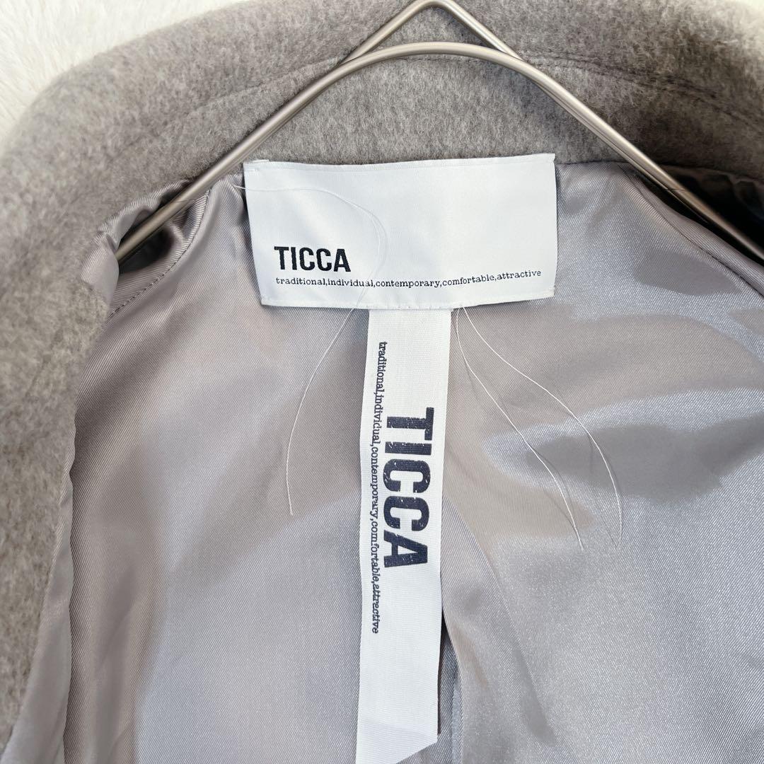 24AW✨ティッカ ウールショートコート ピーコート グレー 6.4万