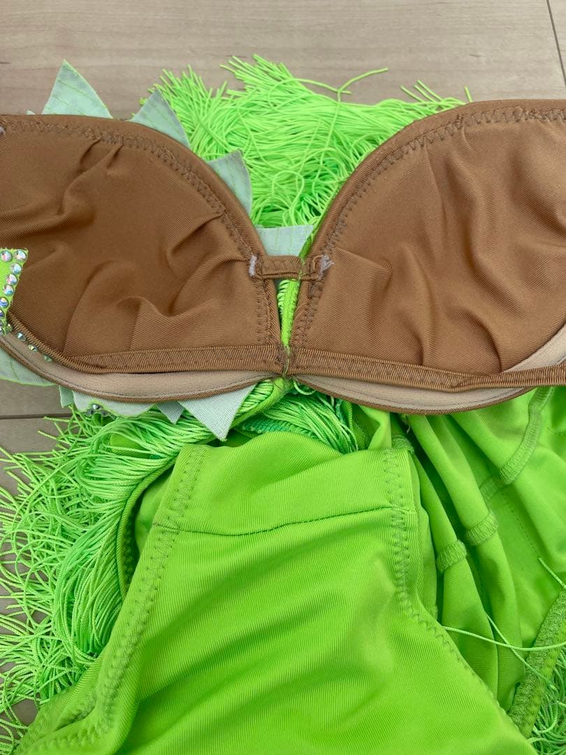 社交ダンス　ドレス⭐️ラテンドレス⭐️ネオンライムグリーンー　フリンジドレス