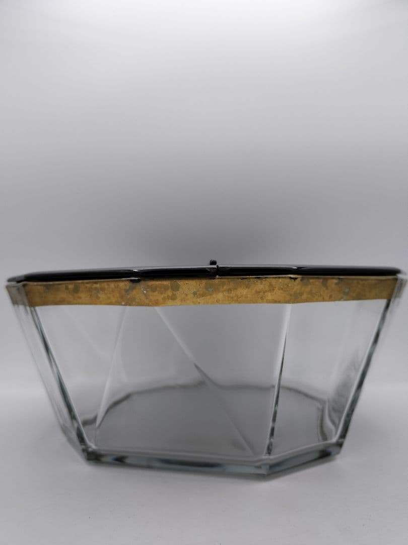 c152 平水指 義山 ガラス12角 十二角　茶道具 古物