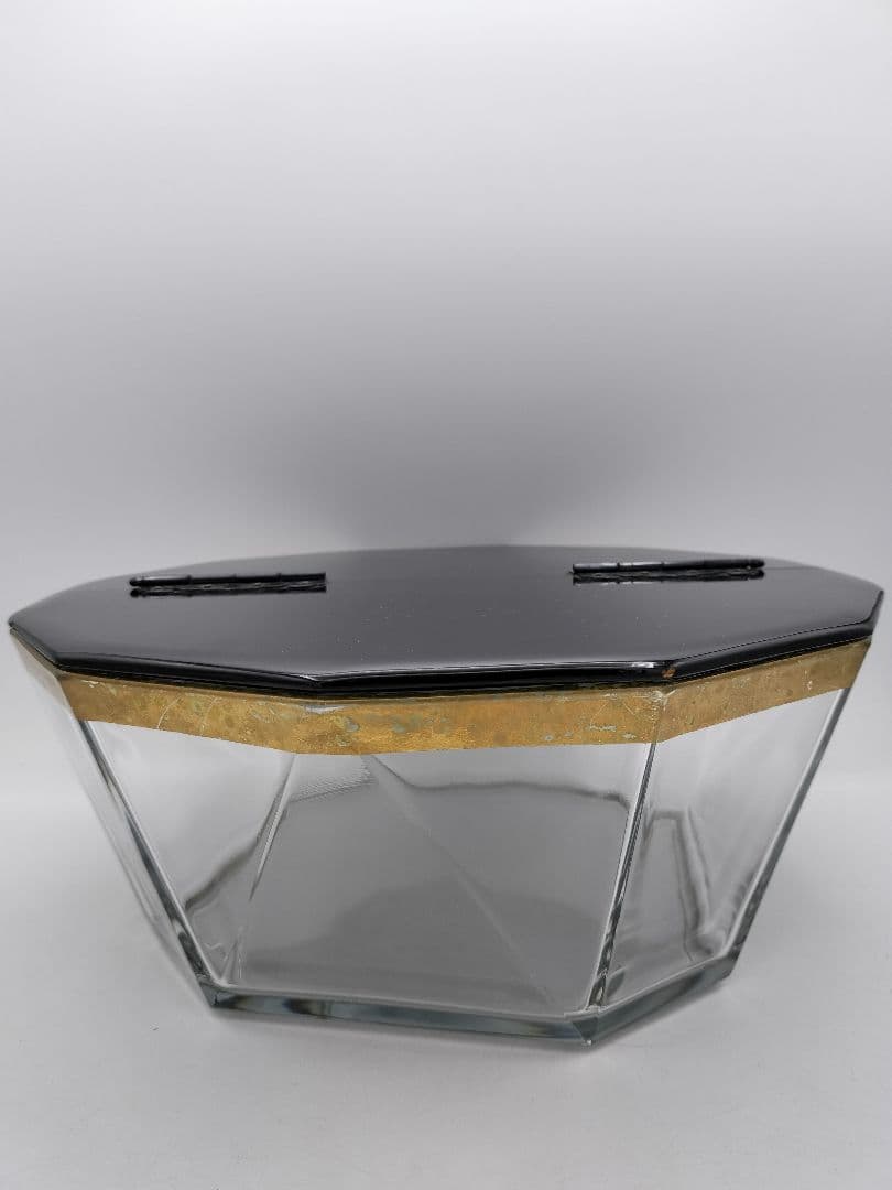 c152 平水指 義山 ガラス12角 十二角　茶道具 古物