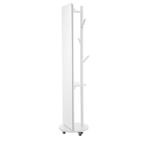 鏡 姿見 玄関全身おしゃれ ハンガーラック収納スタンド回転 DIY 自撮り鏡