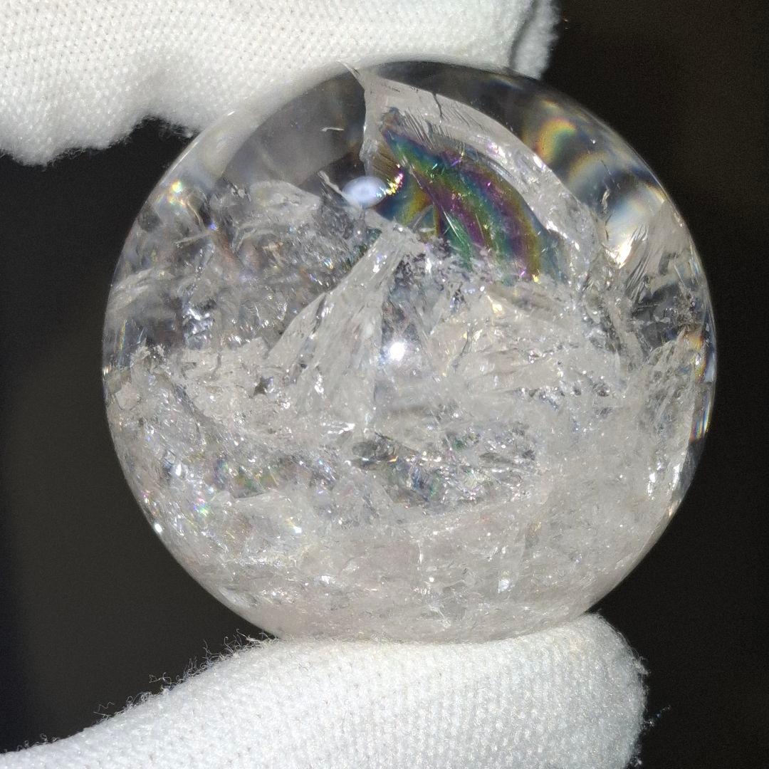 天然石✨️ピンクアゼツライト　スフィア✨️虹ギラギラ台座付き
