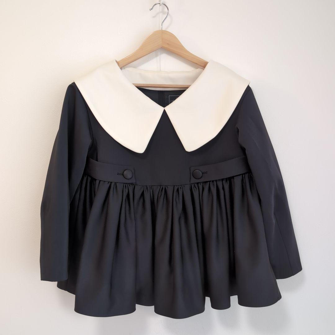 SEVEN TEN セブンテン ビッグカラーブラウス ブラック Sサイズ