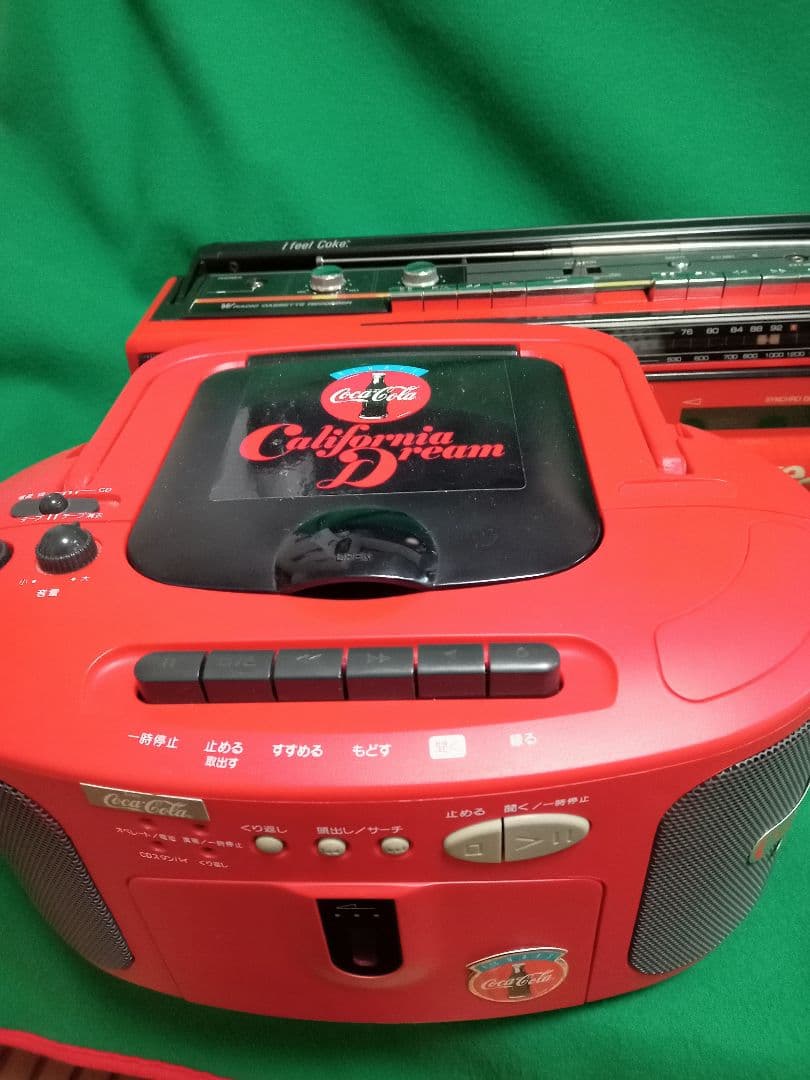 Coca-Cola ラジカセ 赤、CD2台セットジャンク品