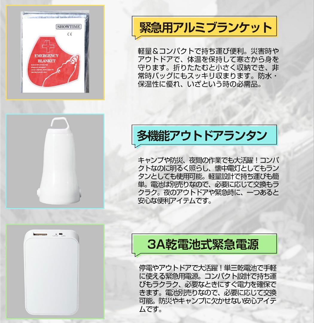 【新品】防災リュック 防災士監修 非常用持ち出しセット 47点セット 1人用