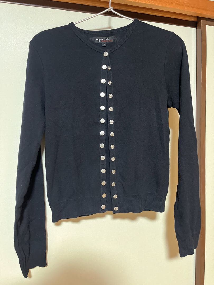 アニエスベー　コットン ニット 長袖 カーディガンプレッション \"Swing\"