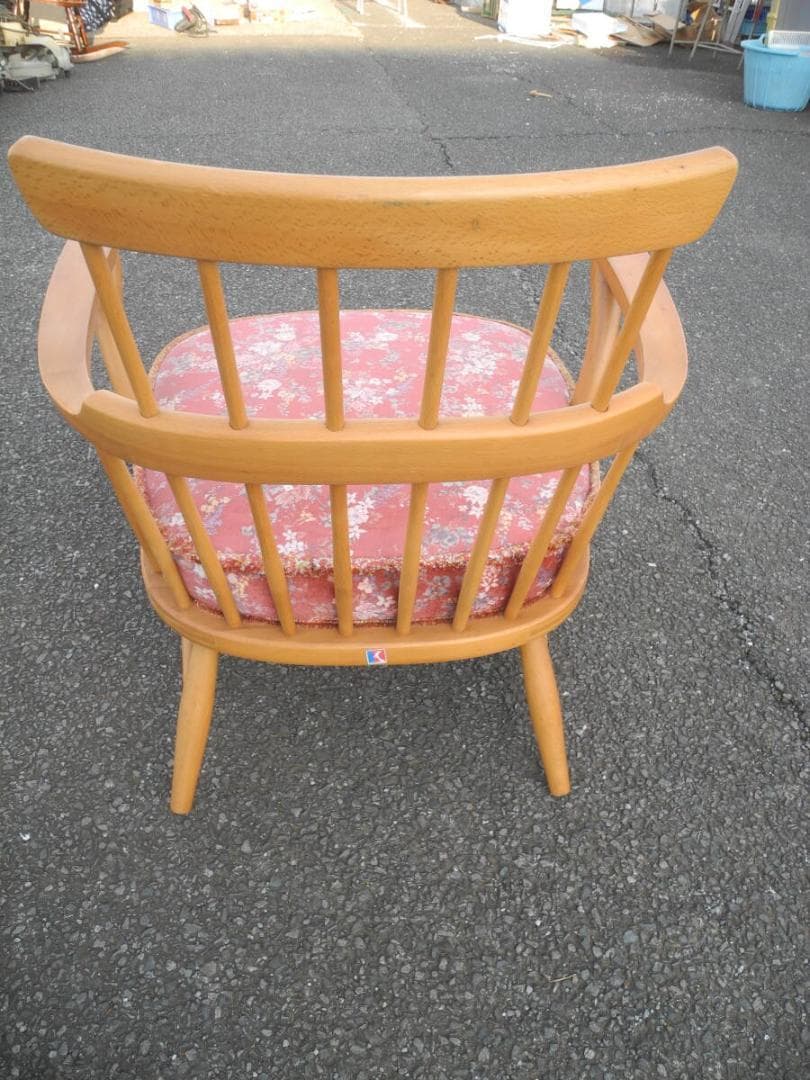 こ*う様 C15５）キツツキマークの飛騨産業　アームチェア／旧ロゴ　ヴィンテージ