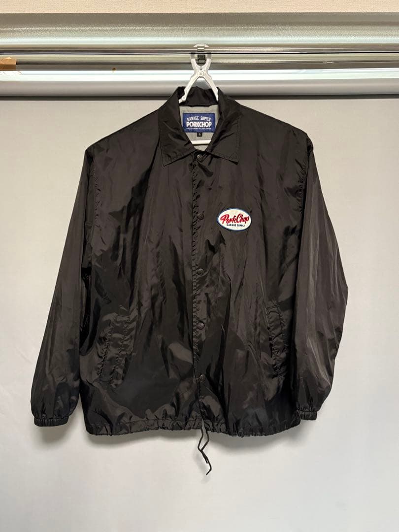 PORKCHOP コーチジャケット L 黒 バックプリント