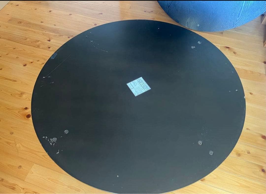 大きいダイニングテーブル　丸テーブル　円卓　木製テーブル　黒　送料無料