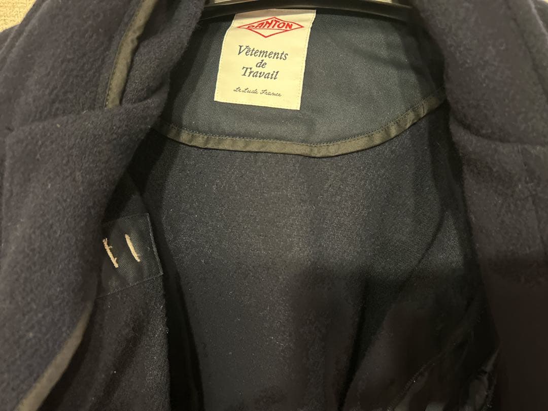 DANTON ダントン ダッフルコート ウールパイル 38 ネイビー