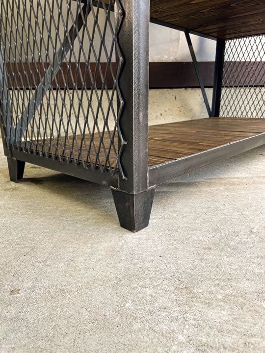 サイド網付アイアンラック［C］ワイド　シェルフ　アイアン家具　洋服棚　植物棚