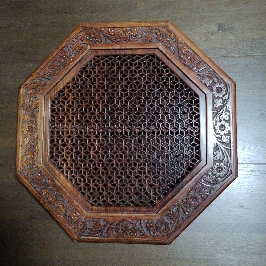 アジアンスタイル 八角形木製テーブル