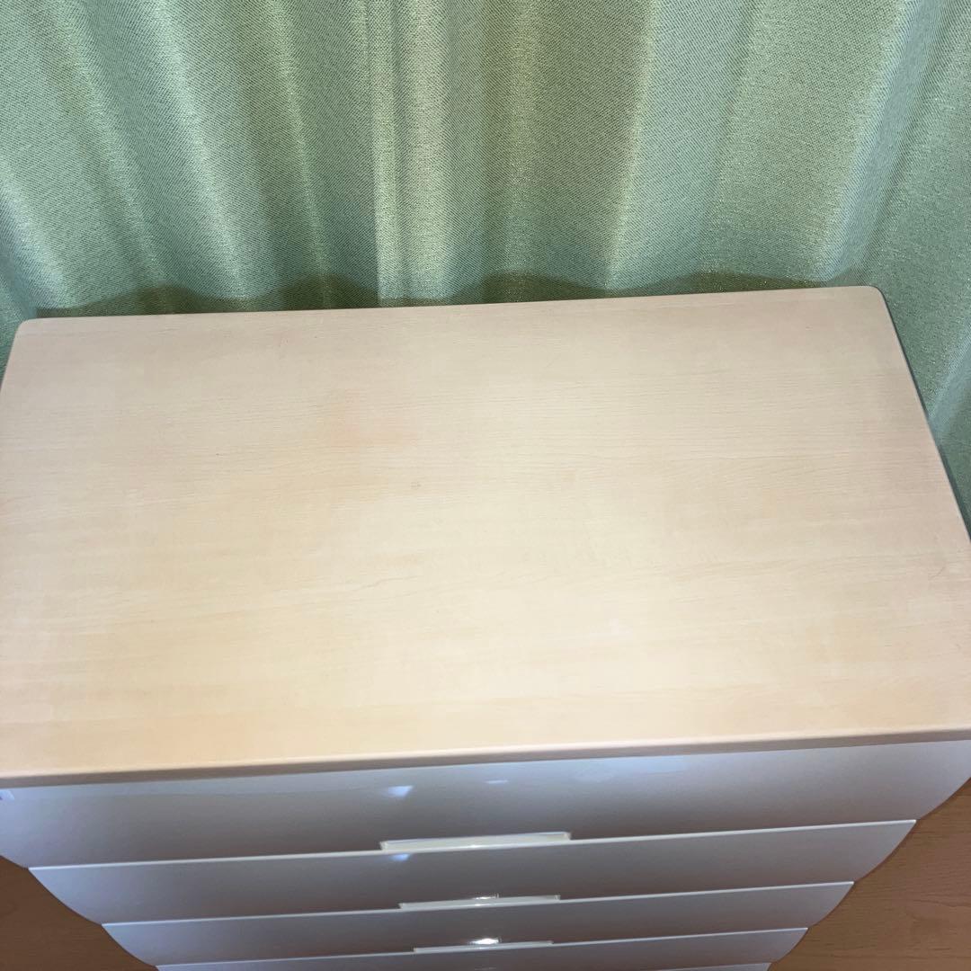 天馬　フィッツプラス　ホワイトチェスト 5段 引き出し付き