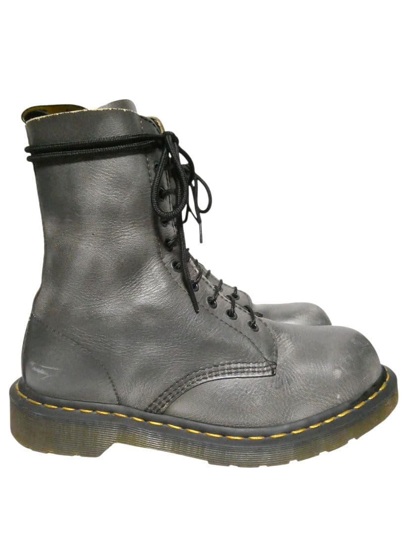 美品！激レアカラー！シルバーグレー！ドクターマーチン10ホールスチールトゥUK7