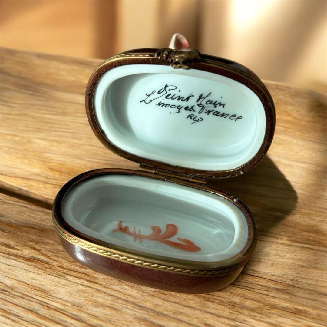 【幸せの象徴】 リモージュボックス ブタ トリンケット 小物入れ フランス