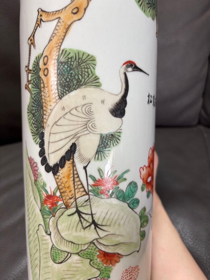 花瓶　花入れ　置物　鳥　鶴