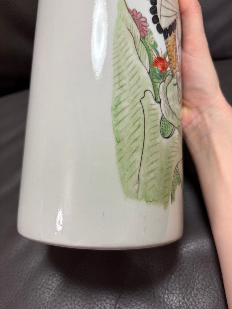 花瓶　花入れ　置物　鳥　鶴