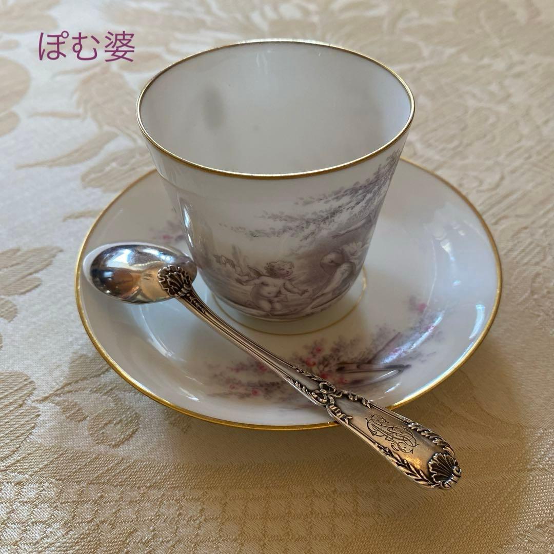 【フランス／ピュイフォルカ】純銀／コーヒースプーン「ポンパドール」