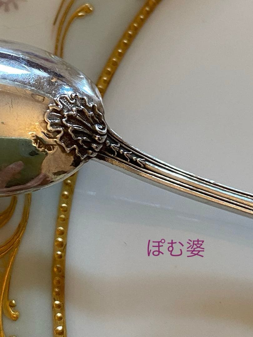 【フランス／ピュイフォルカ】純銀／コーヒースプーン「ポンパドール」