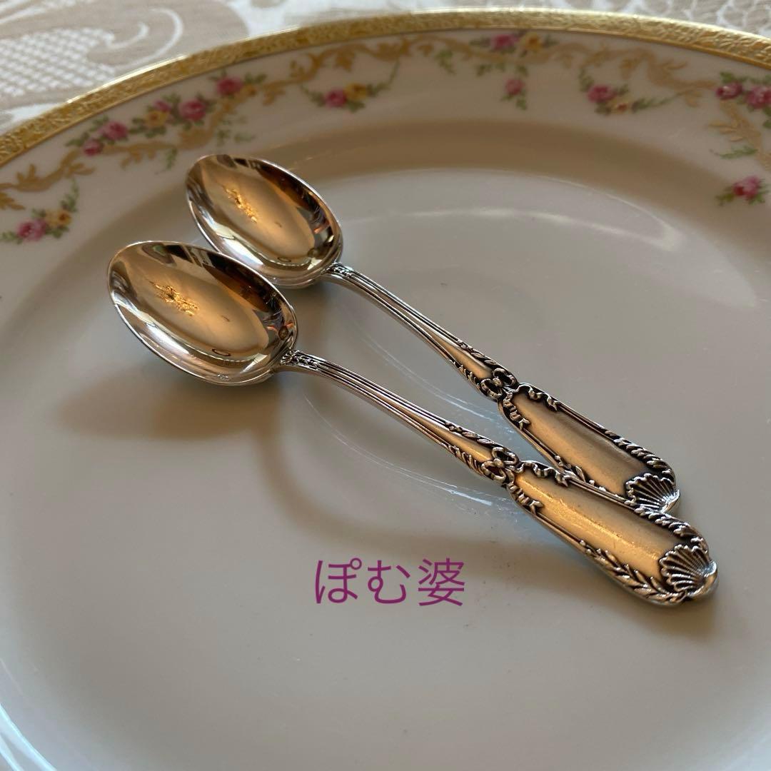 【フランス／ピュイフォルカ】純銀／コーヒースプーン「ポンパドール」