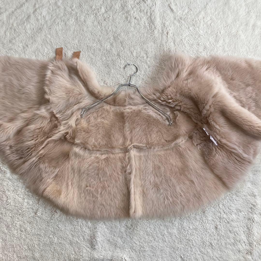 【美品】クレージュ　ケープコート　羊革　ムートン　毛皮　ファー　サイズ38