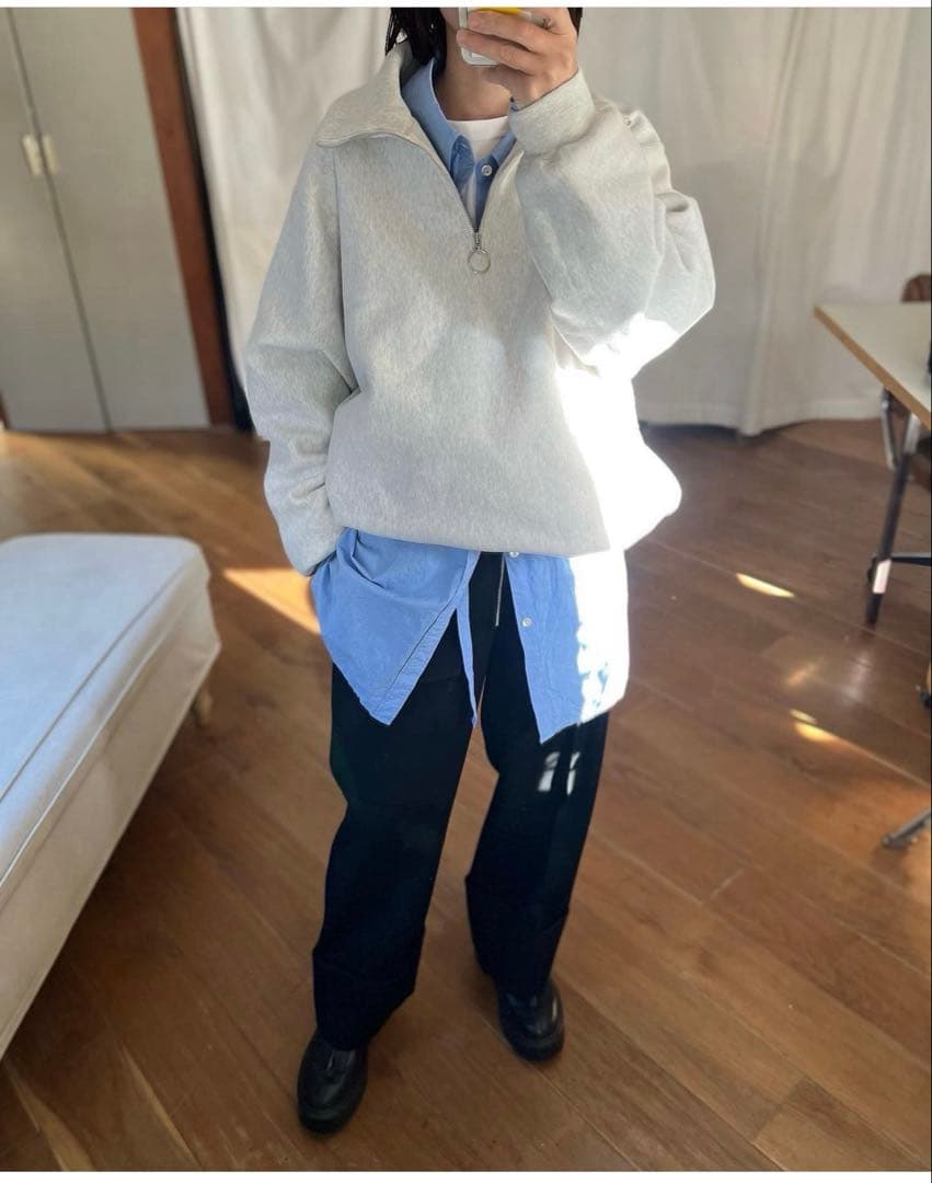 トップス pheeny athletic fleece half zip P/O