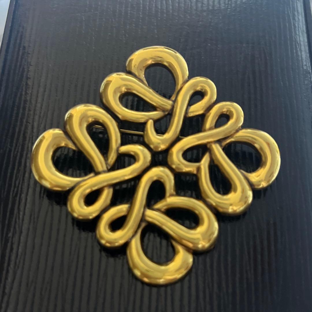 ロエベ、ゴールド、ブローチ、