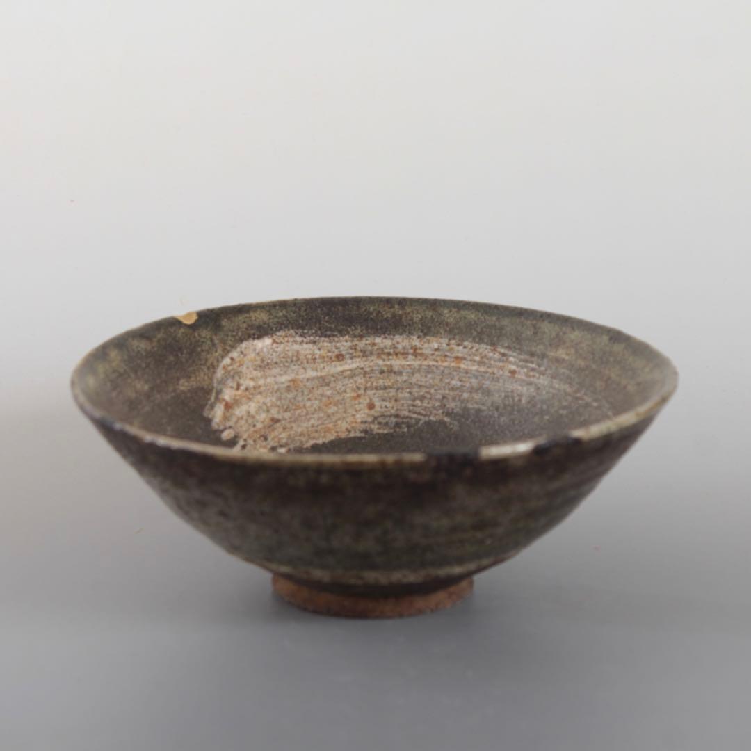 「初雪」はけめ 茶碗 加藤石春 茶道具 古美術 古道具 アンティーク