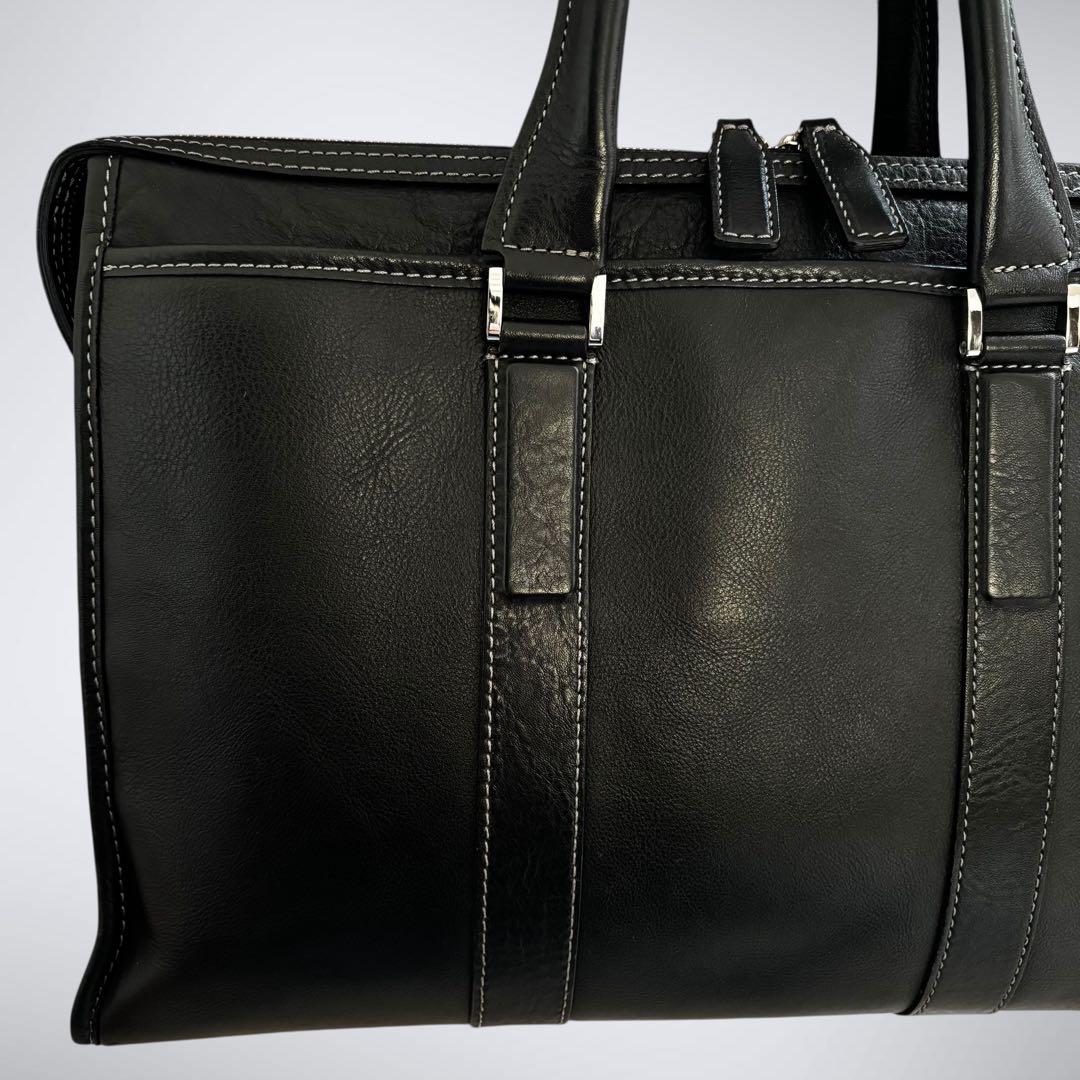 【美品・防水】土屋鞄 プロータ スクエアブリーフケース A4可 ブラック