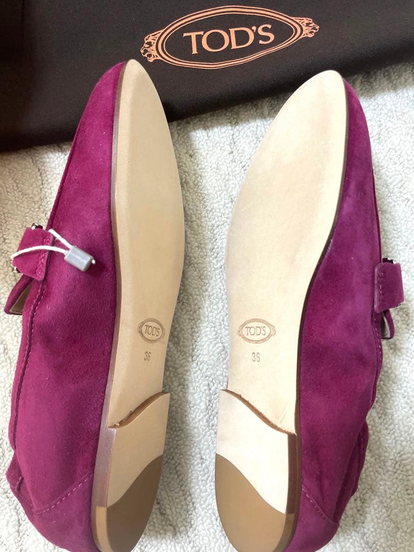ぷりん様⭐︎TOD'S ピンク　パープル　スエード モカシン　ローファー