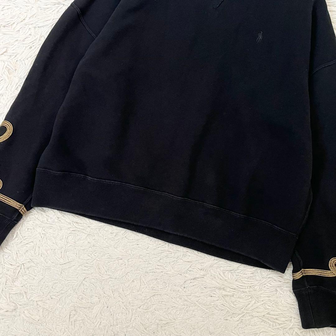 ✨希少✨ポロラルフローレン　トレーナー　スウェット　刺繍　黒　Ｌ　現行QR