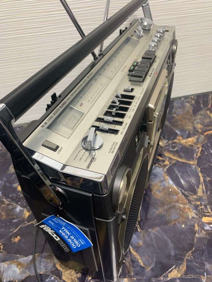 動作品HITACHI PERDISCO 日立 ラジカセ TRK-8180ラジオ