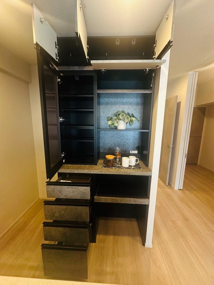 【美品】パモウナ 食器棚 KJシリーズ 横1000×高さ2270×奥行445mm