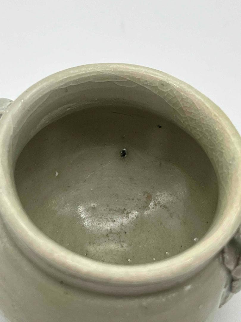 宋時代　定窯　白磁瓜形双耳壺　茶入　茶道具　水指　水差し 唐物(F-51)