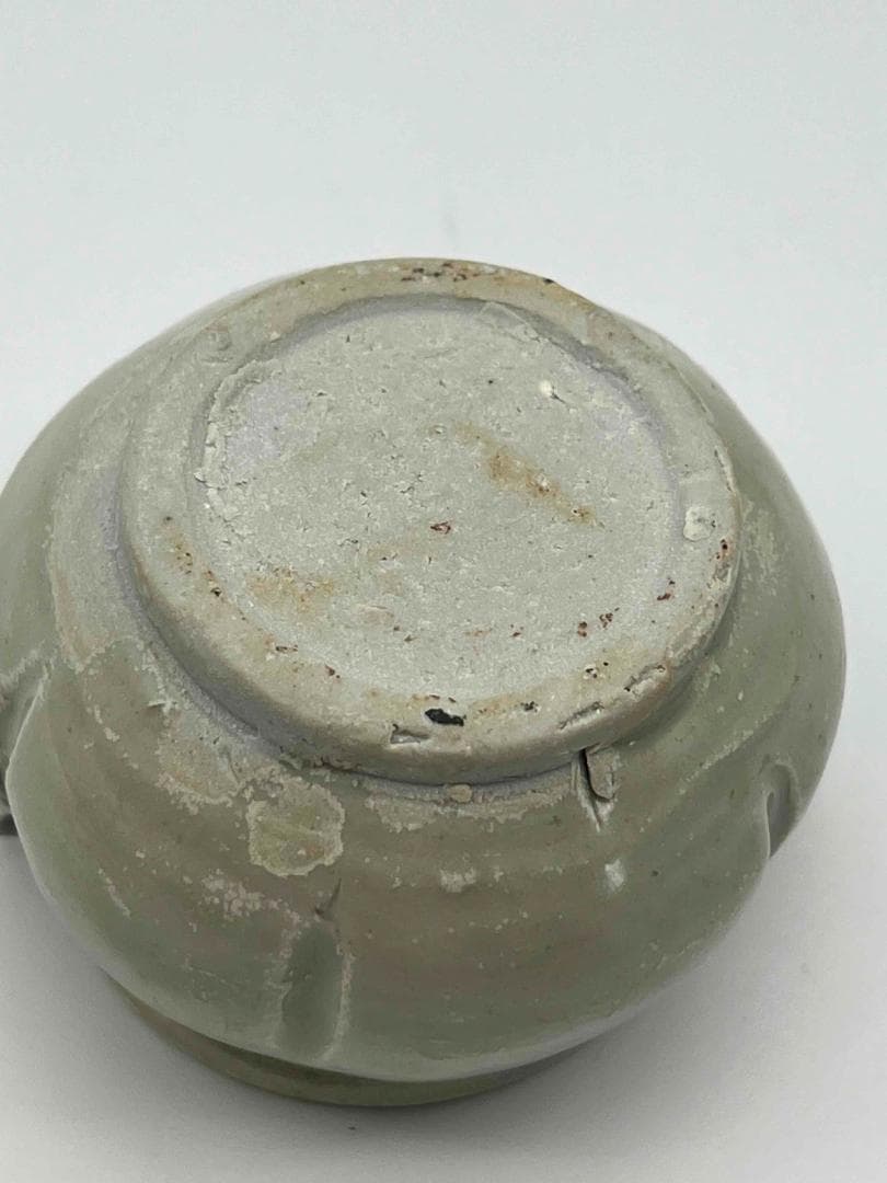 宋時代　定窯　白磁瓜形双耳壺　茶入　茶道具　水指　水差し 唐物(F-51)