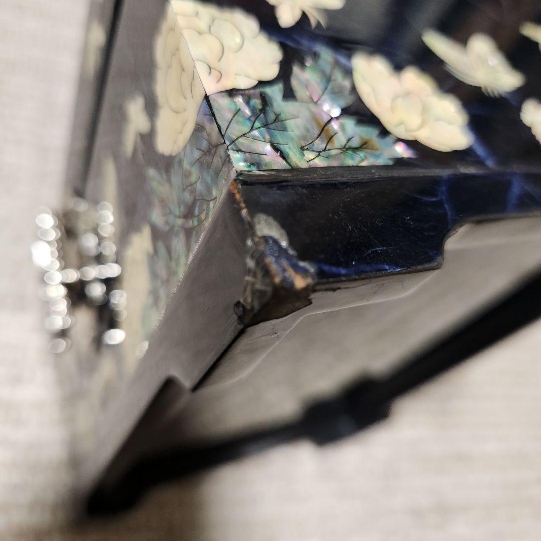 螺鈿細工 ジュエリーボックス 宝石箱 韓国伝統工芸 鳳凰孔雀模様　 高級宝石箱