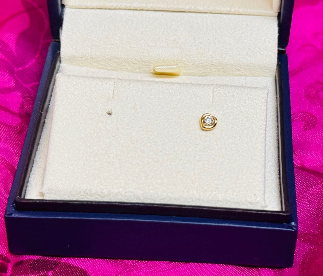 AHKAH メルティーダイヤ ピアス ハートK18 ※片耳 ※本体のみ 美品